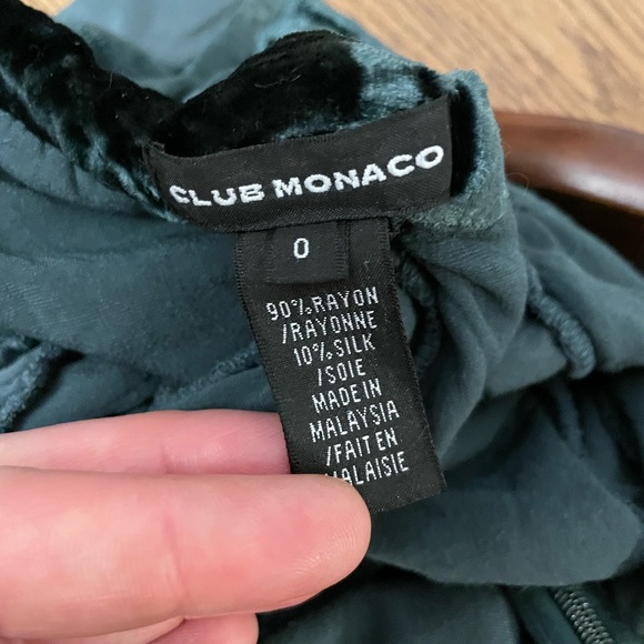 Club Monaco Crushed Velvet Pleated Green Skirt - Picture 11 of 13